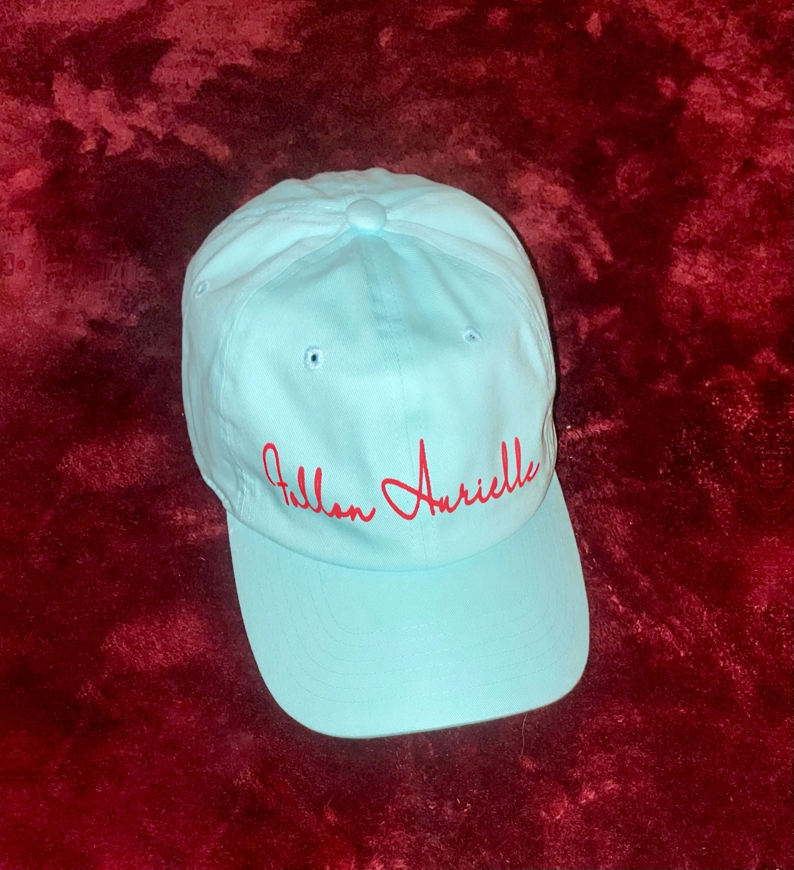 Fallon Aurielle Signature Dad Hat (Seafoam Green & Red)