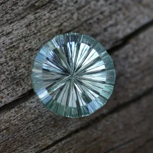Fantasy Cut Montana Sapphire 6.8mm, 1.2 Carats - Silvery Blue Green Sapphire - Ultra low profile -  Untreated El Dorado bar Montana Sapphire