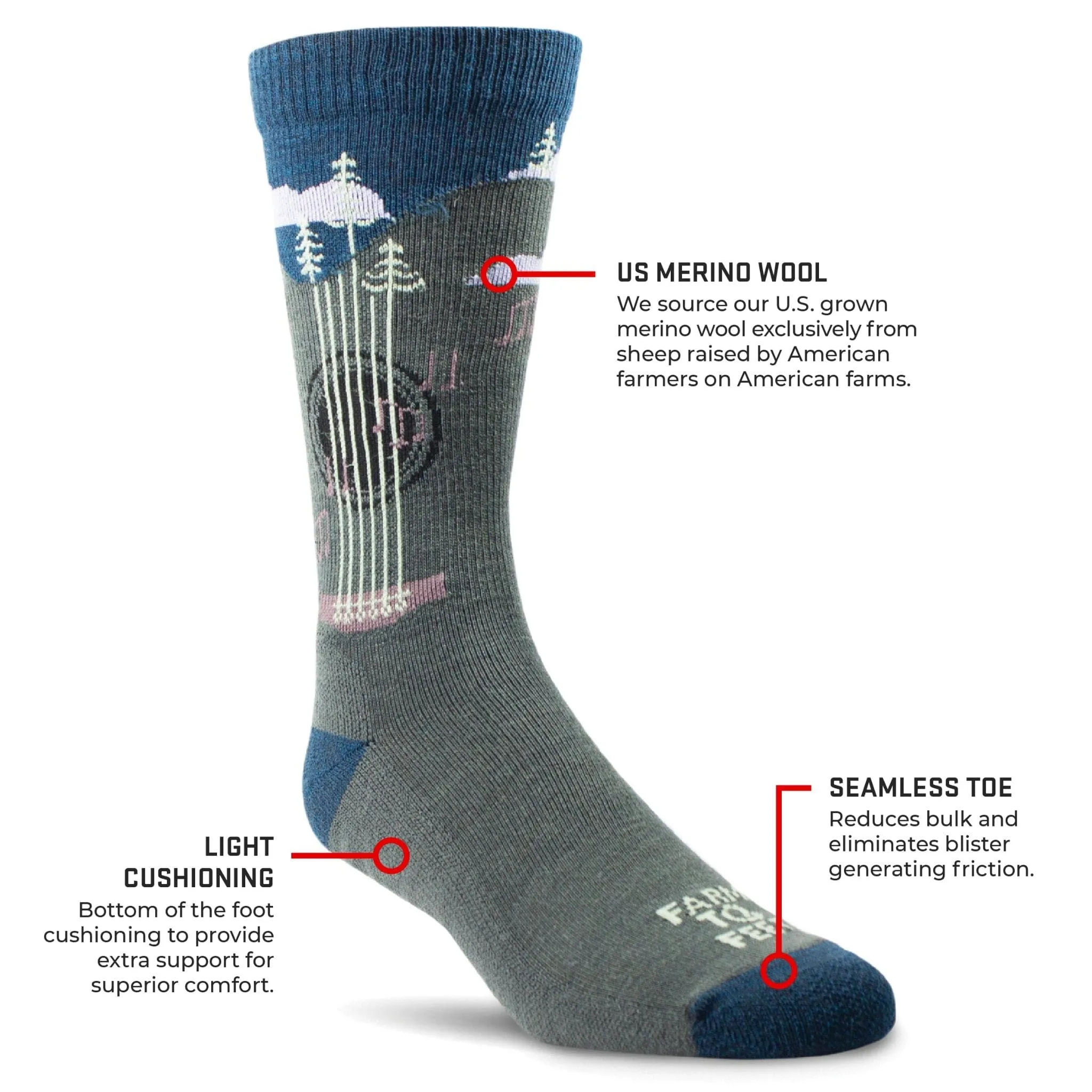 Farm to Feet Floyd Light Cushion Crew Socks