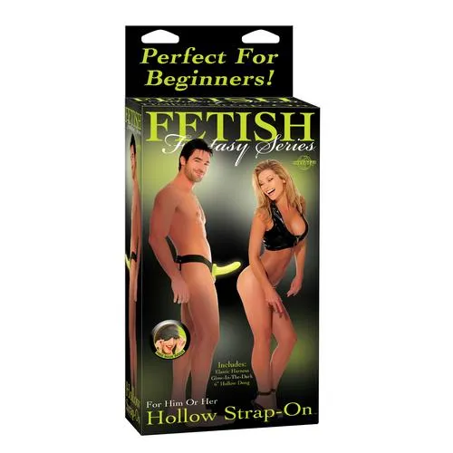 Fetish Fantasy Series for Him or Her Hollow Strap-on - Glow in the Dark