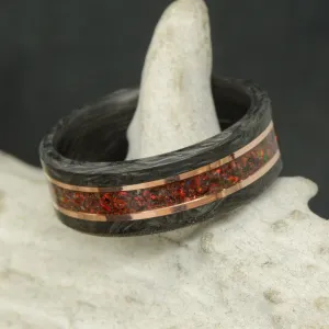 Forged Carbon Fiber, Rose Gold, and Magma Opal