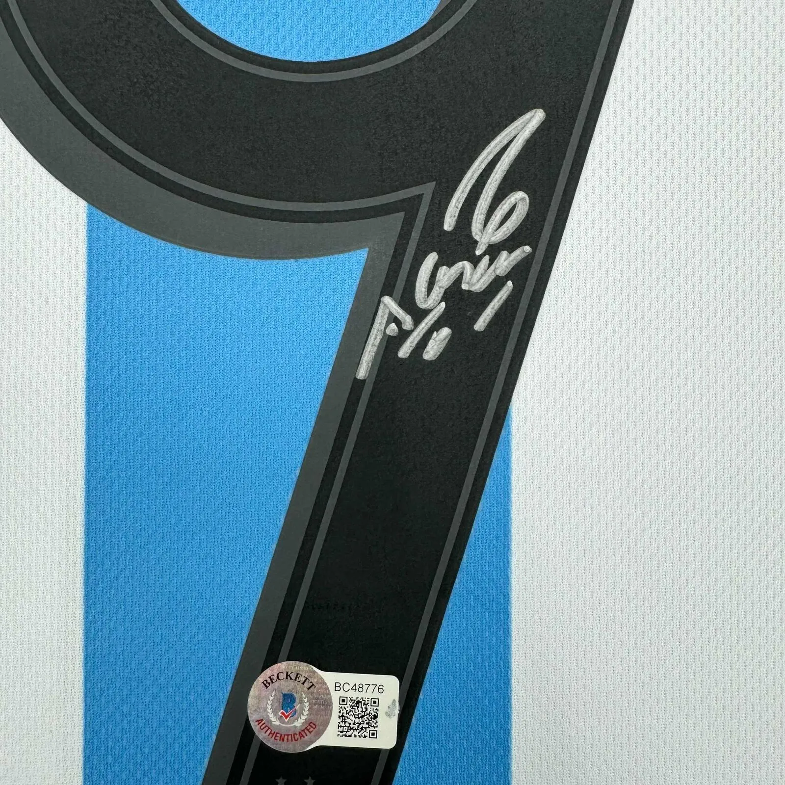Framed Autographed/Signed Sergio Kun Aguero 35x39 Argentina Blue Soccer Futbol J