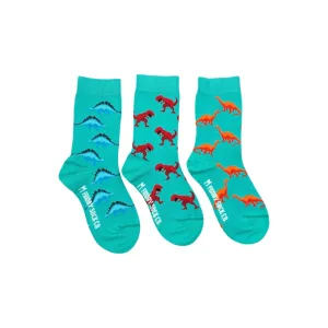 FRIDAY SOCK CO.- Kid’s Stegosaurus, T-Rex, & Brontosaurus Dinosaur Socks