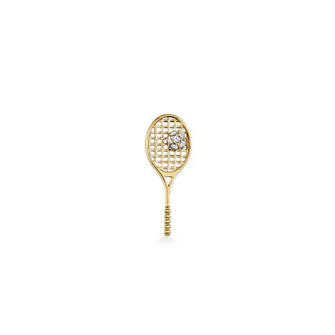 Gold & Diamond Tennis Racquet Stud