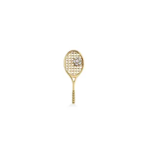 Gold & Diamond Tennis Racquet Stud
