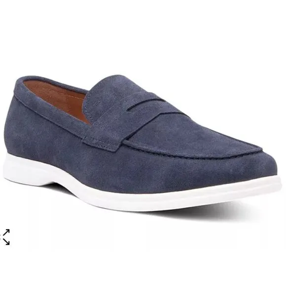 Gordon Rush Men's Parkside Penny Loafers, Navy Suede, Size 10, NWOT