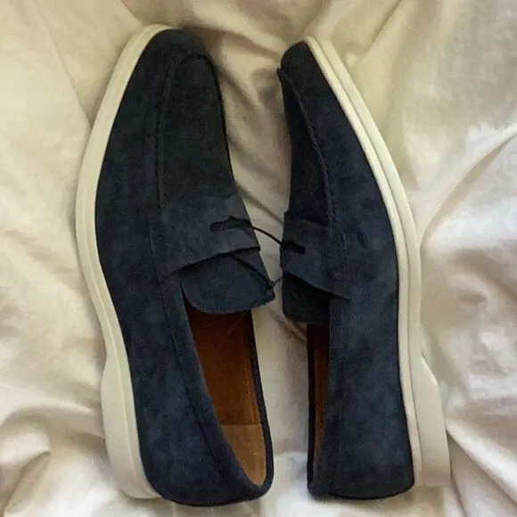 Gordon Rush Men's Parkside Penny Loafers, Navy Suede, Size 10, NWOT