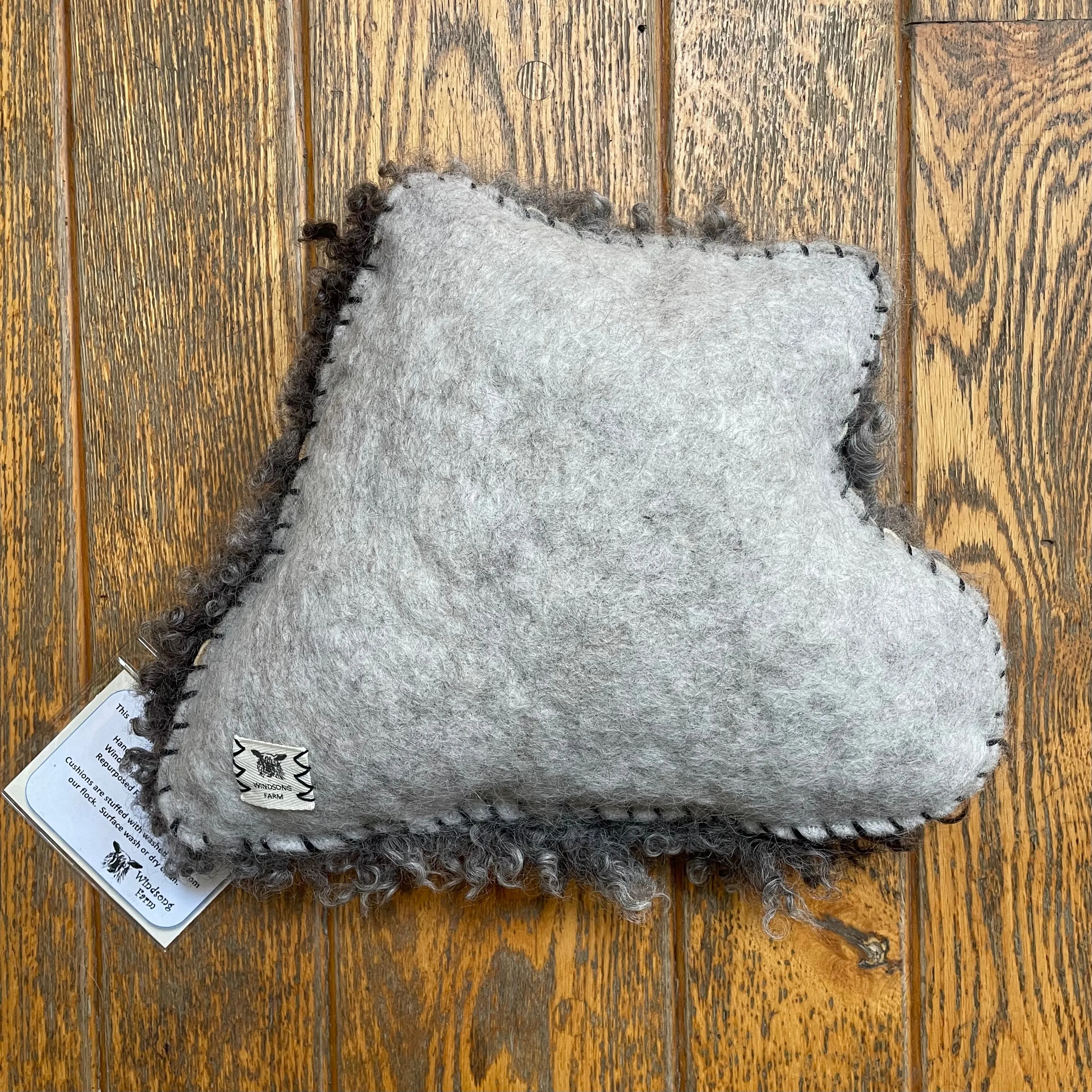 Grey Sheepskin Cushion