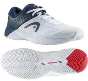 HEAD Revolt EVO 2.0 Mens Wide Fit Tennis Shoes - White / Dark Blue