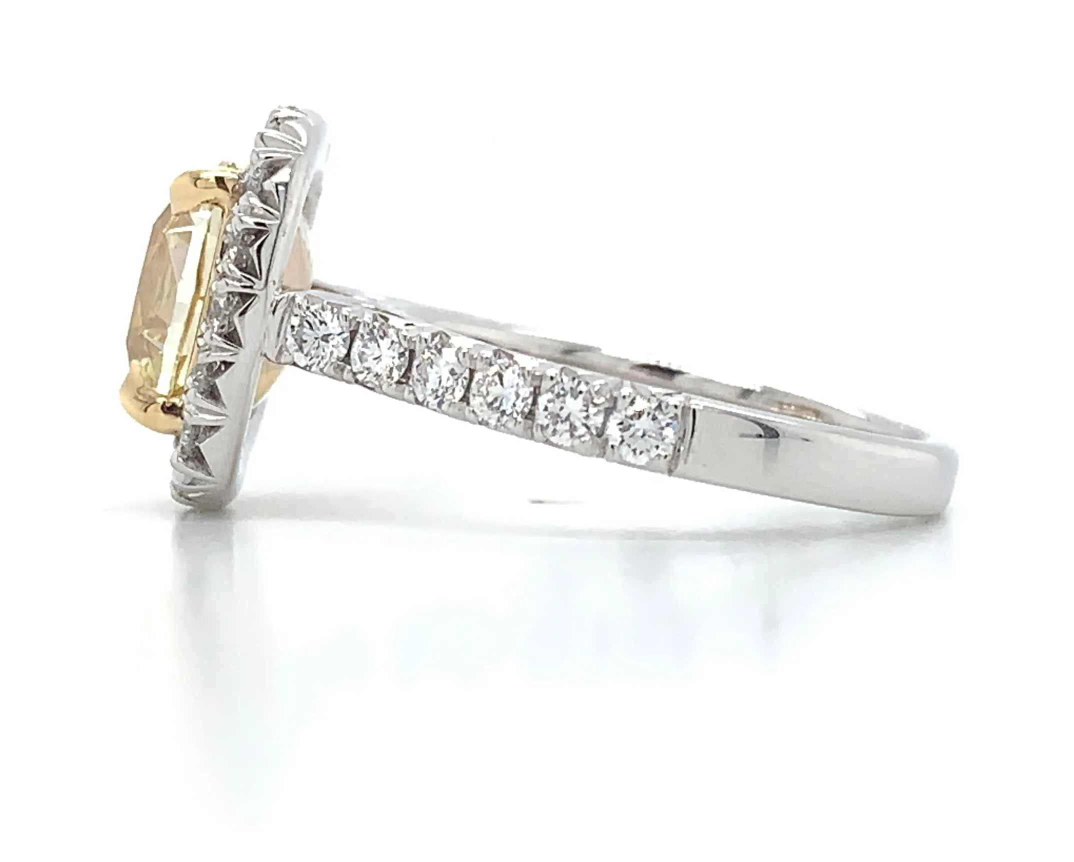 Henri Daussi Canary Fancy Yellow Cushion GIA Certified 2.85ct t.w. Engagement Ring