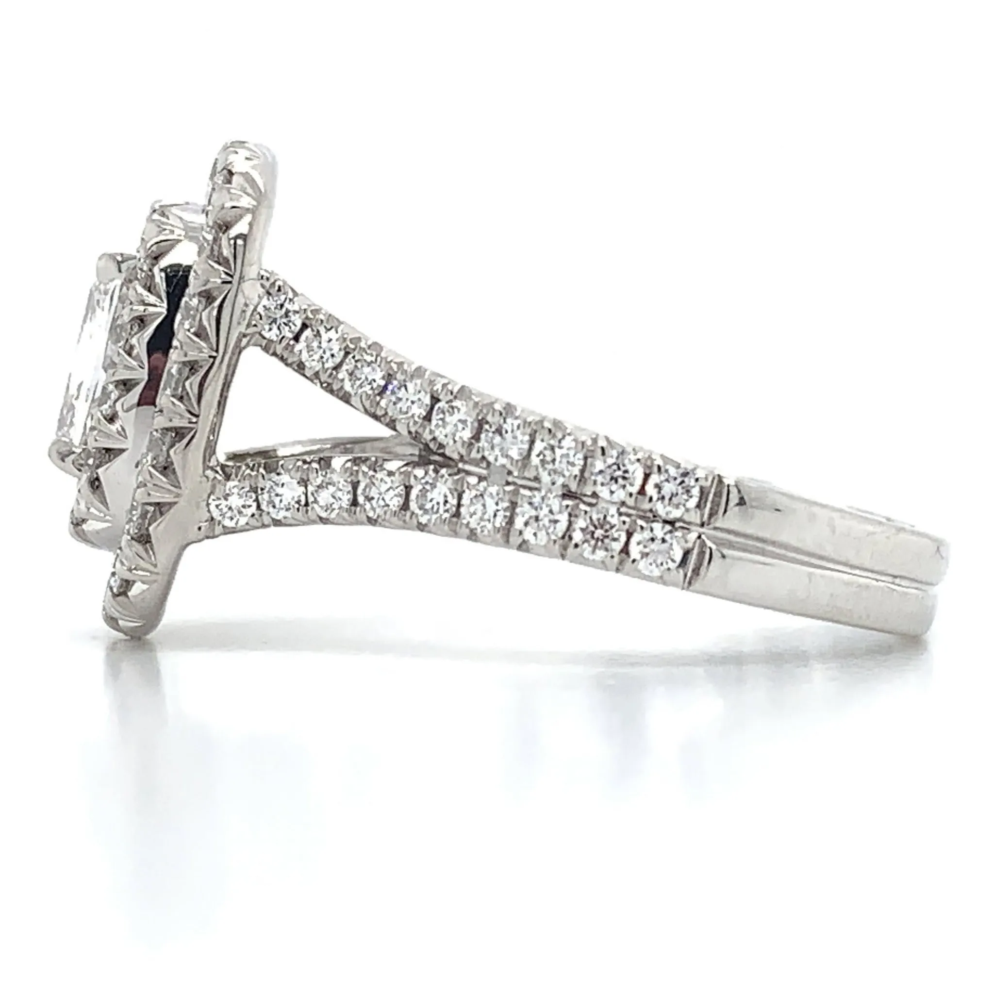 Henri Daussi Cushion Shape 1.52ct t.w. Double Halo Engagement Ring