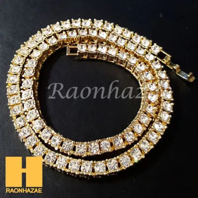HIP HOP 100 DOLLAR TENNIS CHAIN DIAMOND CUT 30" CUBAN LINK CHAIN S057