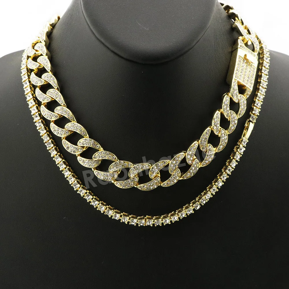 Hip Hop Quavo Jesus Face Miami Cuban Choker Chain Tennis Necklace L37