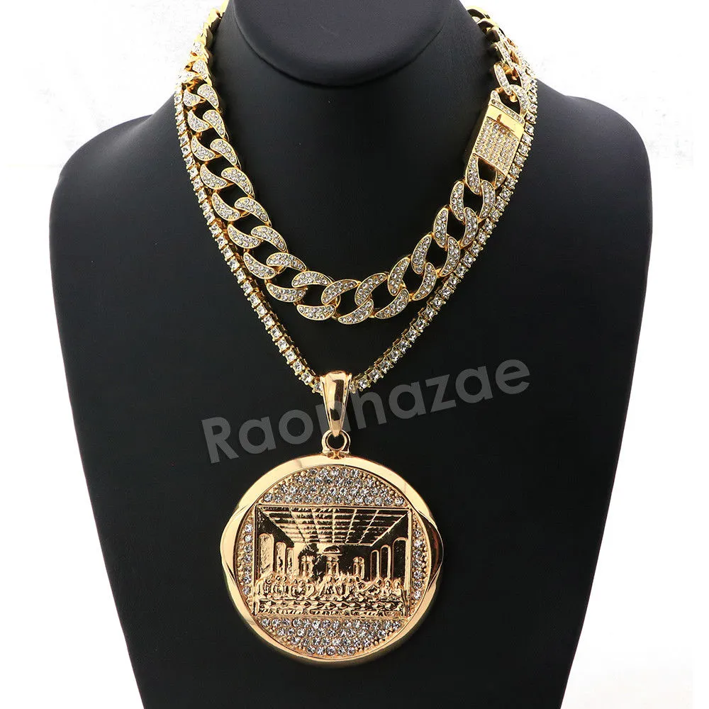 Hip Hop Quavo Last Supper Miami Cuban Choker Chain Tennis Necklace L28