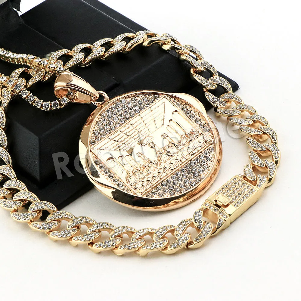 Hip Hop Quavo Last Supper Miami Cuban Choker Chain Tennis Necklace L28