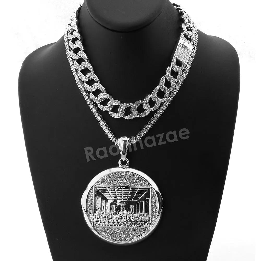 Hip Hop Quavo Last Supper Miami Cuban Choker Chain Tennis Necklace L28