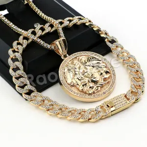 Hip Hop Quavo MEDUSA Miami Cuban Choker Tennis Chain Necklace L10