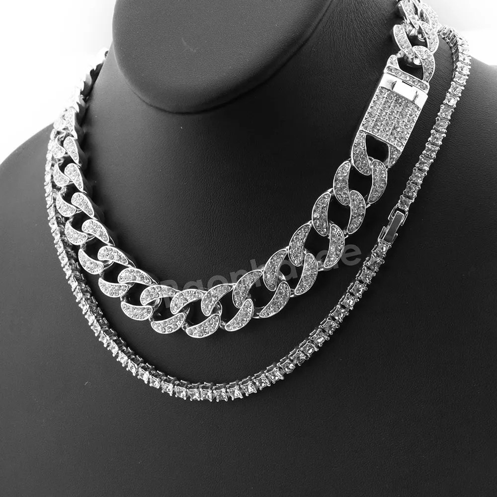 Hip Hop Quavo MEDUSA Miami Cuban Choker Tennis Chain Necklace L10