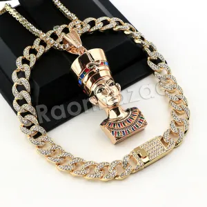 Hip Hop Quavo Queen Nefertiti Miami Cuban Choker Chain Necklace L38