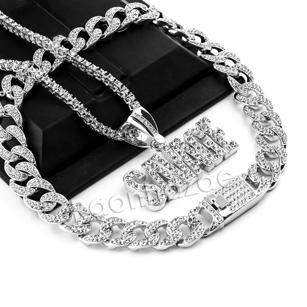 Hip Hop Quavo SAVAGE Miami Cuban Choker Chain Tennis Necklace L39