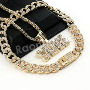 Hip Hop Quavo SAVAGE Miami Cuban Choker Chain Tennis Necklace L39