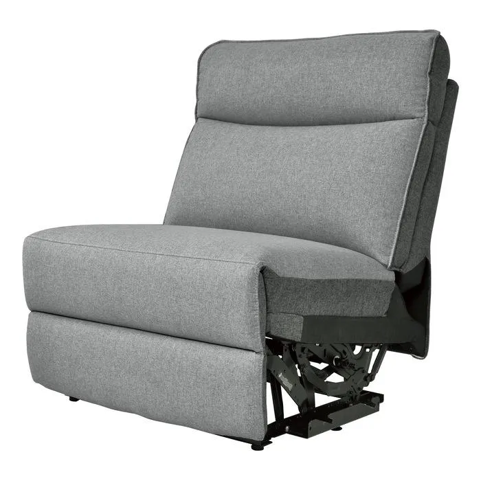 Homelegance Furniture Maroni Power Armless Reclining Chair in Dark Gray/Light Gray 8259-ARPW