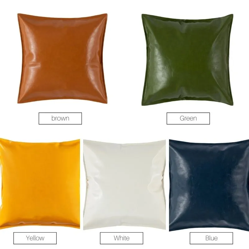 Homlly Tiio Basic Leather PU Cushion Cover