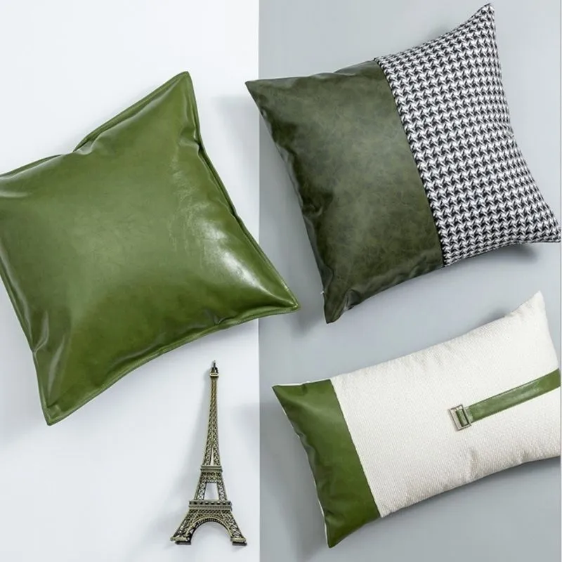 Homlly Tiio Basic Leather PU Cushion Cover