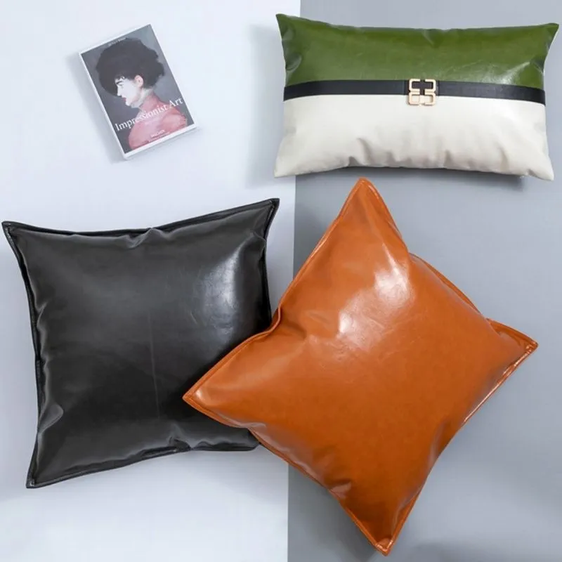 Homlly Tiio Basic Leather PU Cushion Cover