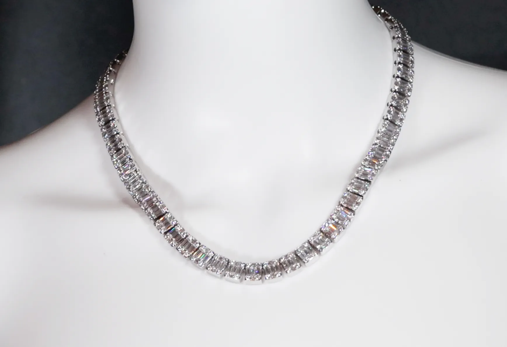 Iced Out Baguette Chain | Baguette Diamond Tennis Chain | Iced Out Chain | Hip Hop Chain