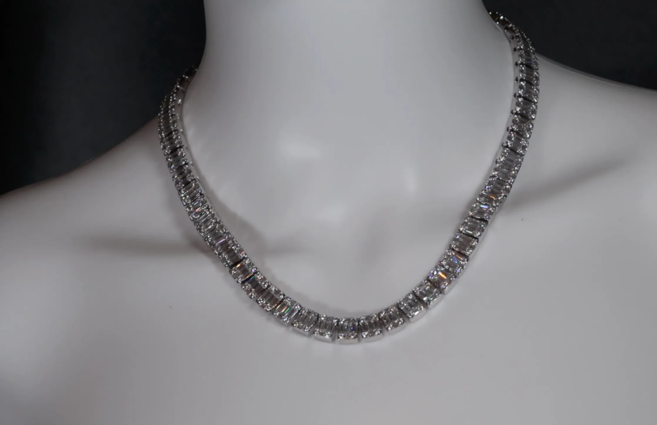 Iced Out Baguette Chain | Baguette Diamond Tennis Chain | Iced Out Chain | Hip Hop Chain