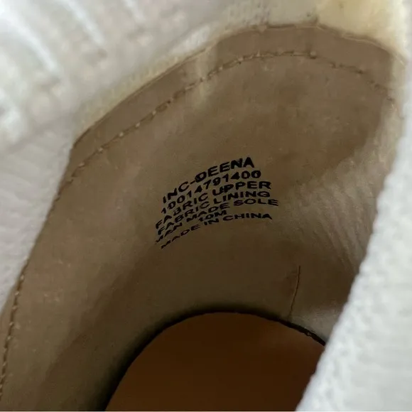 INC International Concepts Deena Wedge Sneakers White Crystal Size 10M