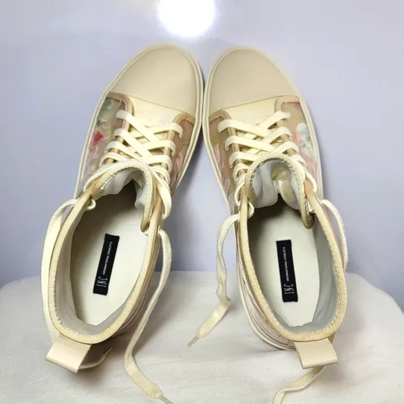 INC Mens size 10 High Top Floral sneakers.