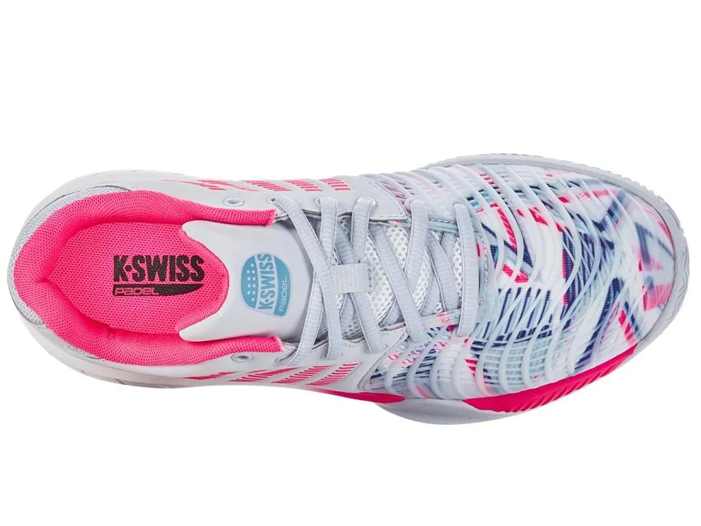 K-Swiss Express Light 3 HB Indoor Court Womens Tennis Shoes - Arctic / White / Neon Pink