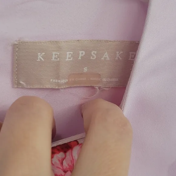 Keepsake the Label Pretty One Lilac Pastel Floral Ruched Mini Dress Retail $185