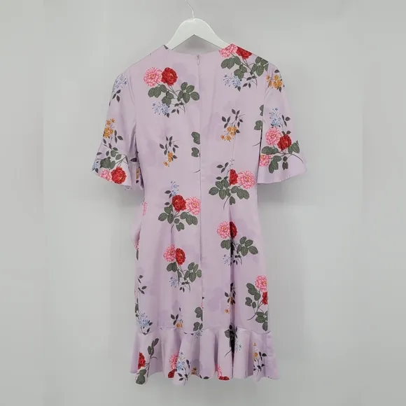 Keepsake the Label Pretty One Lilac Pastel Floral Ruched Mini Dress Retail $185