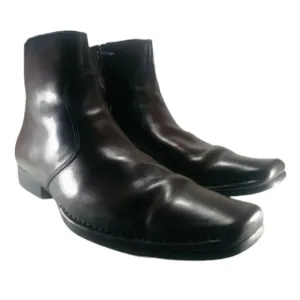 Kenneth Cole New York Mahogany &quot;Dry Run&quot; Modern Short Boot Ankle Brown Leather 9