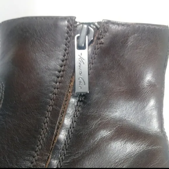 Kenneth Cole New York Mahogany &quot;Dry Run&quot; Modern Short Boot Ankle Brown Leather 9