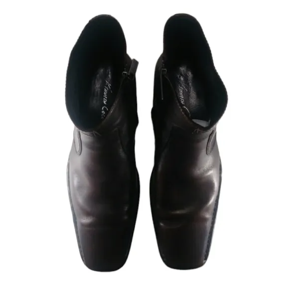 Kenneth Cole New York Mahogany &quot;Dry Run&quot; Modern Short Boot Ankle Brown Leather 9