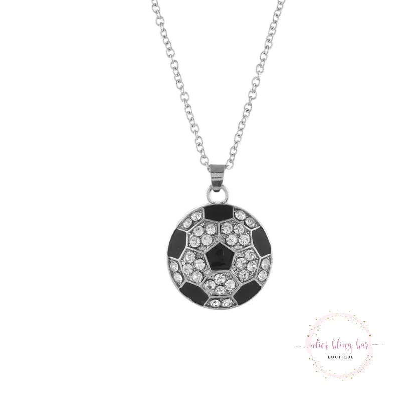 Kickoff Glow - Silver Soccer Necklace