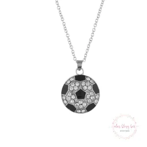 Kickoff Glow - Silver Soccer Necklace
