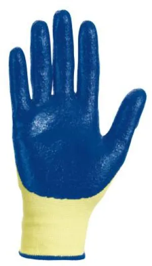 Kimberly-Clark Professional G60 Level 2 Nitrile Coated Cut Gloves, X-Large, Yellow/Blue, 98233