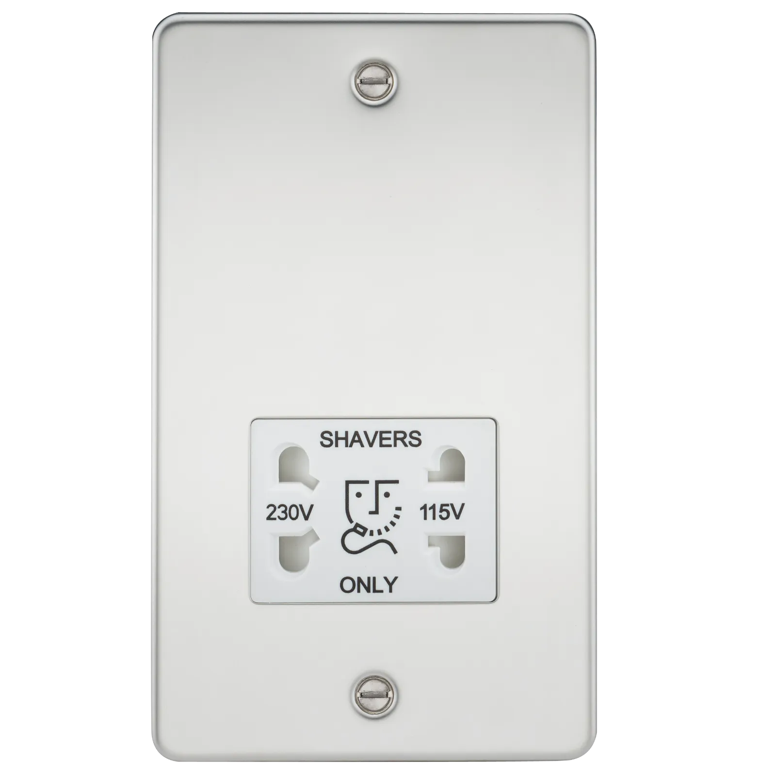 Knightsbridge FP8900PCW Flat Plate 115/230V Dual Voltage Shaver - Polished Chrome   White Insert