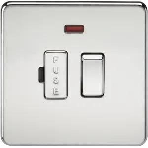 Knightsbridge SF6300NPC Screwless 13A Switched Fused Spur Unit   Neon - Polished Chrome