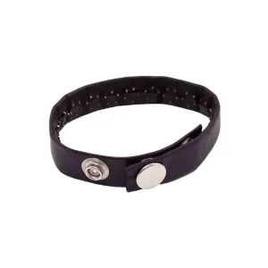 LEATHER PIN PRICK COCK STRAP BLACK