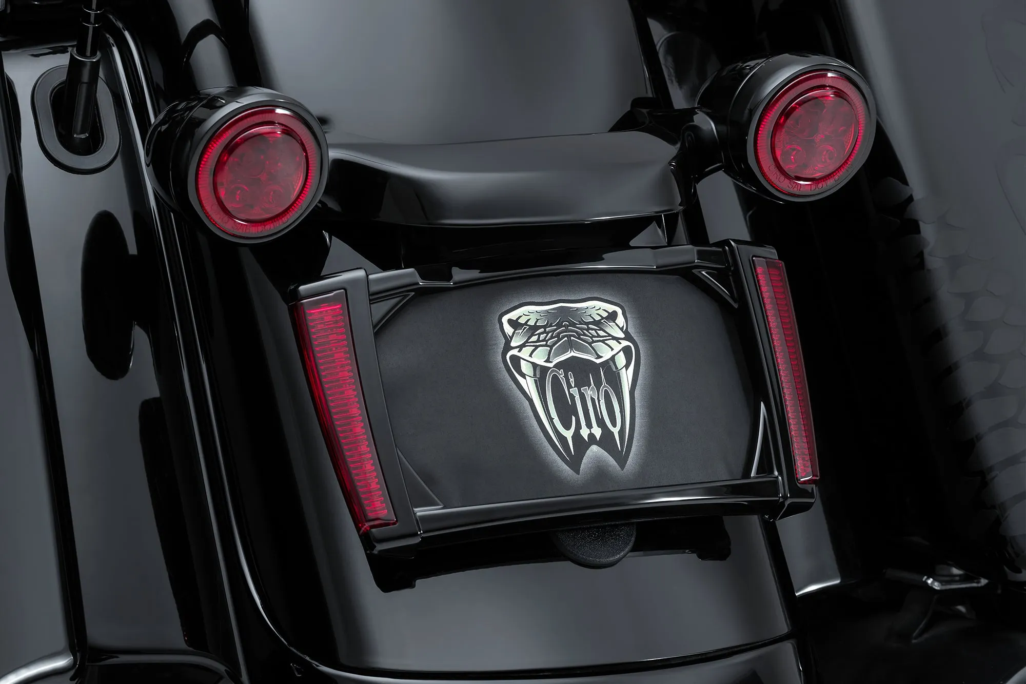 LED Lighted License Plate Frame, Red Lens, Black