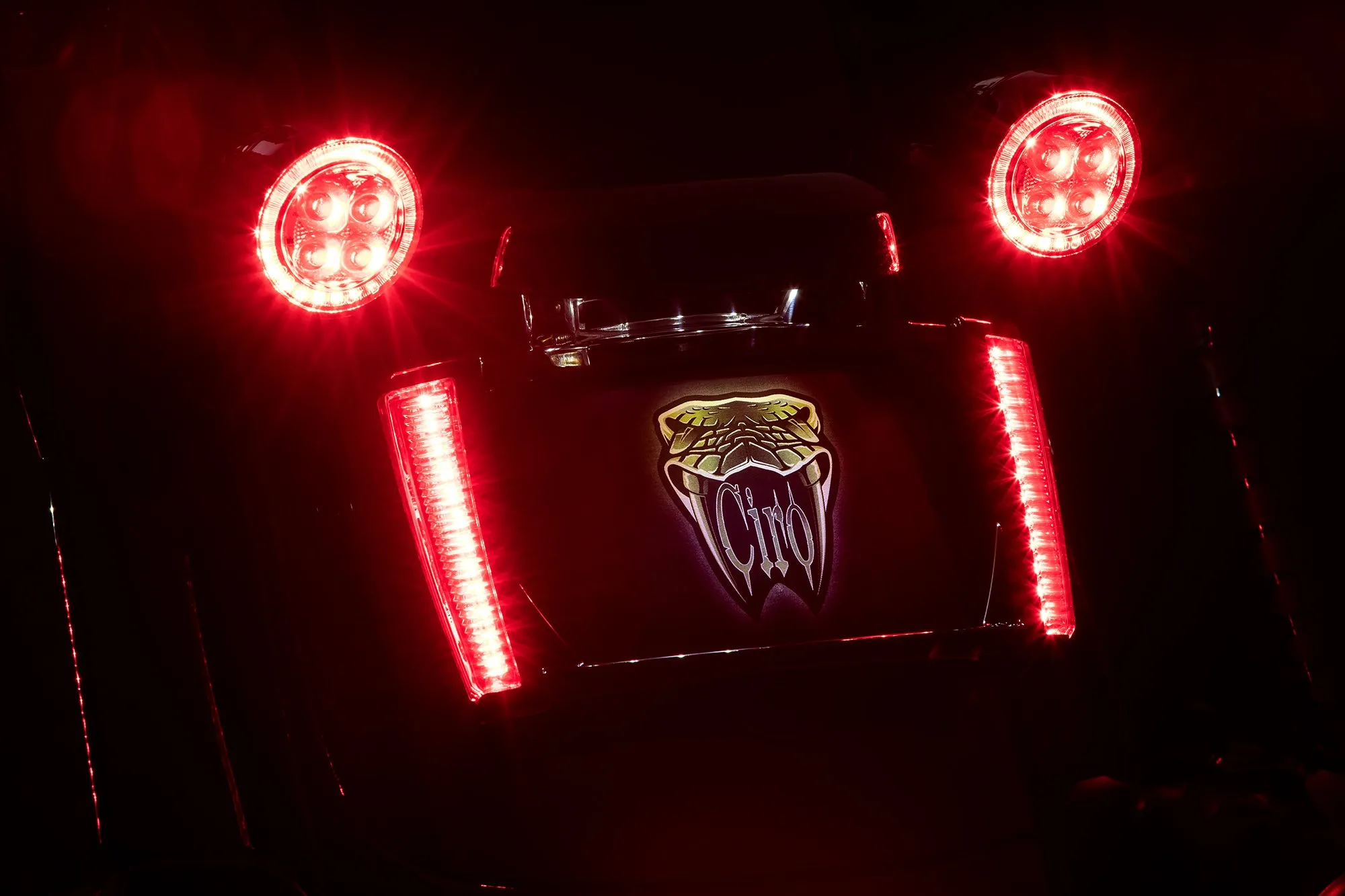 LED Lighted License Plate Frame, Red Lens, Black