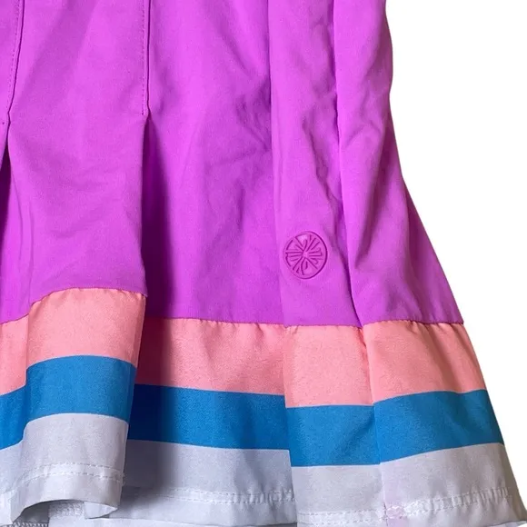 Lilly Pulitzer Loren Luxletic UPF 50  Amethyst Stripe Hem Pleat Skort (S)