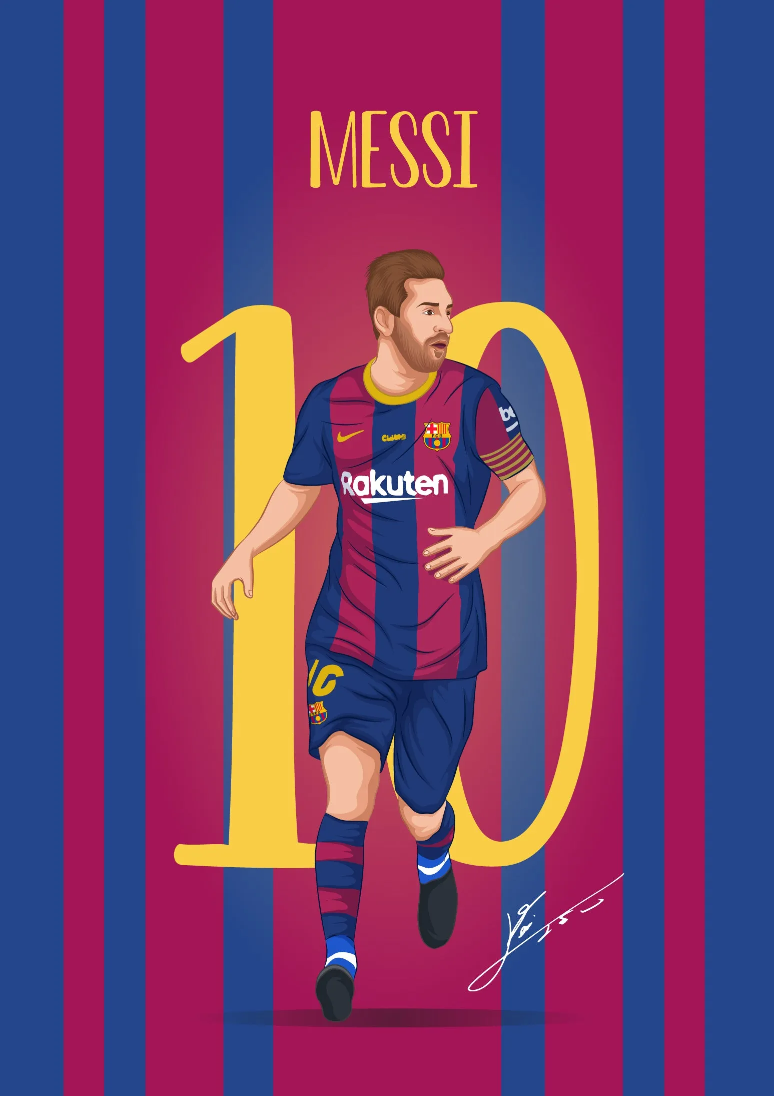 Lionel Messi - Hand Illustration