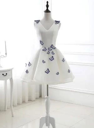 Lovely White Graduation Dresses, Short Party Dress, Adorable Short Formal Dress